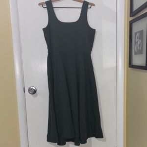 Alfani Dark Green Sleeveless Midi A-Line Dress